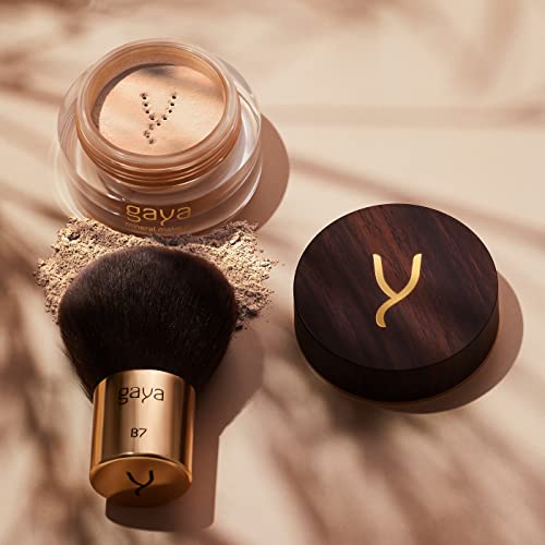 Vegan Buildable Mineral Powder Foundation– Light to Full Coverage, Cruelty-Free Face Makeup Enhances All Skin Types – Smooth Natural-Looking Makeup Foundation Doesn’t Clog Pores by Gaya Cosmetics