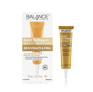 Balance Active Formula Gold + Marine Collagen Rejuvenating Eye Serum (15 ml) - Absorbs fast & pleasantly refreshes the skin to reduce the appearance of fine lines & wrinkles