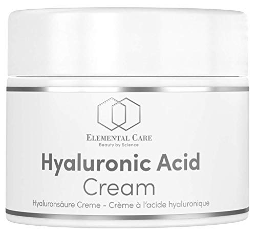 Hyaluronic Acid Face Cream Vegan - 50ml Opal Glass Jar - Total Age Repair Night + Eye Cream - Anti-Aging Skin Care Made in Germany - Moisturiser for Women with Aloe Vera + Vitamin E