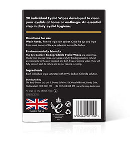 The Eye Doctor Eyelid Wipes – 20 x Single use Eyelid Wipes – Suitable for Sensitive Eyes, Dry Eyes, Blepharitis & MGD - Detergent and Preservative Free Eye Wipes