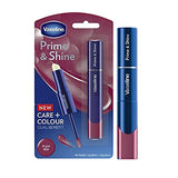 Vaseline Prime & Shine 2-in-1 Lip Balm and Coloured Gloss Dual Benefit With Free Make-Up Bag (Warm Nude)