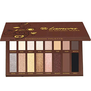 Best Pro Eyeshadow Palette Makeup - Matte + Shimmer 16 Colors - Highly Pigmented - Professional Nudes Warm Natural Bronze Neutral Smoky Cosmetic Eye Shadows - Lamora Exposed