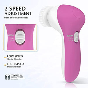 Face Spin Brush Facial Cleansing: Electric Exfoliator Exfoliating Spinning Silicone Skincare Cleanse Washer Cleanser Rotating Skin Care Spa System Machine Device for Women Men Teenage Girls Gifts Set