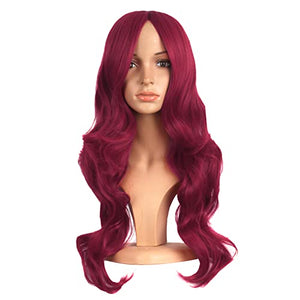 MapofBeauty Charming Synthetic Fiber Long Wavy Hair Wig Women's Party Full Wigs