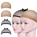 URAQT Wig Caps, 4 Pcs Stretchy Nylon Wig Cap, Close End Stocking Wigs Cup, Brown Unisex Wig Stocking Cap Hair Cup for Women Men