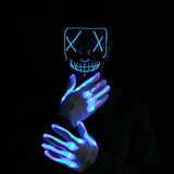 Halloween Led Mask Light Up Scary Mask and Gloves with 3 Lighting Modes for Halloween Cosplay Costume and Party Supplies