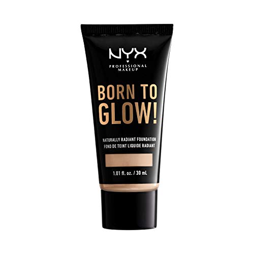 NYX Professional Makeup Born to Glow Radiant Foundation, Iridescent Finish, Buildable Medium Coverage, Vegan Formula, Shade: Natural