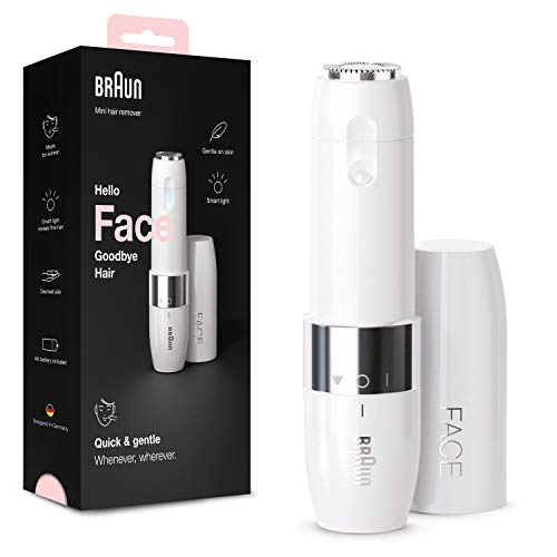 Braun Face Mini Hair Remover, Facial Hair Remover for Women Mini-Sized Design For Portability, Efficient Facial Hair Removal Anytime, Anywhere, With Smart Light, Gifts for Women