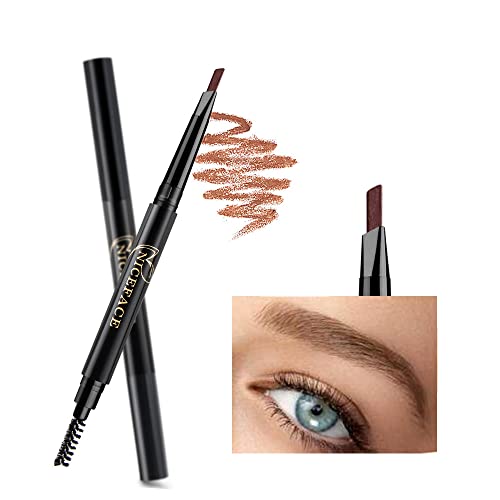 NICEFACE Eyebrow Pencil Light Brown Double Ended Precision Waterproof Brow(Light Brown #4)