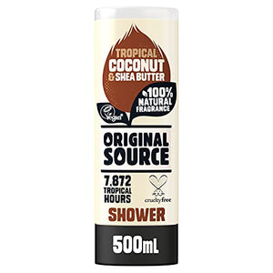 Original Source Vanilla Milk and Raspberry Shower Gel with 100% Natural Fragrance, Large Vegan Shower Gel, Paraben Free Body Shower Wash, Multipack of 6 x 500 ml