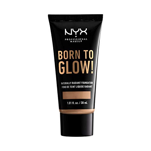 NYX Professional Makeup Born to Glow Radiant Foundation, Iridescent Finish, Buildable Medium Coverage, Vegan Formula, Shade: Natural