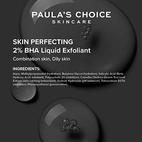 Paula's Choice SKIN PERFECTING 2% BHA Liquid Exfoliant - Face Exfoliating Peel Fights Blackheads & Enlarged Pores - with Salicylic Acid - Combination & Oily Skin