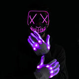 Halloween Led Mask Light Up Scary Mask and Gloves with 3 Lighting Modes for Halloween Cosplay Costume and Party Supplies