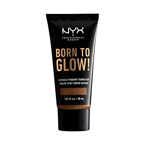 NYX Professional Makeup Born to Glow Radiant Foundation, Iridescent Finish, Buildable Medium Coverage, Vegan Formula, Shade: Natural