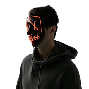 Halloween Led Mask Light Up Scary Mask and Gloves with 3 Lighting Modes for Halloween Cosplay Costume and Party Supplies