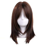 HAIRCUBE Long Blonde Wigs for Women Synthetic Hair Wig with Fringe Ombre Color