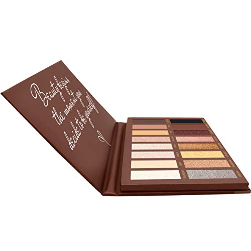 Best Pro Eyeshadow Palette Makeup - Matte + Shimmer 16 Colors - Highly Pigmented - Professional Nudes Warm Natural Bronze Neutral Smoky Cosmetic Eye Shadows - Lamora Exposed