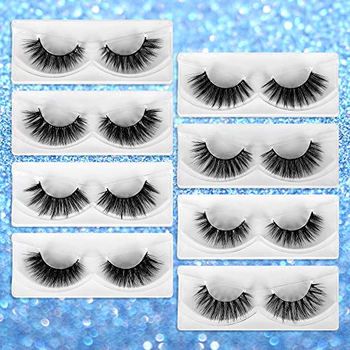 Newcally Lashes False Eyelashes Natural 3D Faux Mink Eye Lashes 10 Pairs 10 Styles Fluffy Wispy Fake Eyelashes Dramatic Handmade Reusable Lashes Pack with 10 Portable Eyelash Boxes