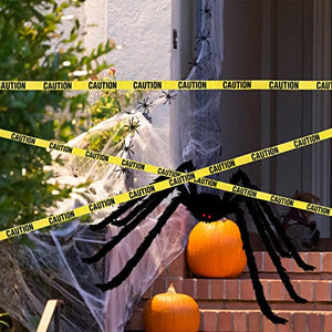 RMMD 100g Spider Web Decoration 120 Pcs Fake Spiders Halloween Cobwebs Giant Fake Spider Web 400sqft Stretchable Cobwebs with White Large Halloween Spider Web Decorations for Indoors/Outdoors