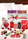 Valentine Hamper Gifts Chocolate Gift Include 1x Ferrero Rocher,1x Lindt Chocolates,1x Scented Candles Yankee Candle,Teddy Bear Love, Red Roses,&More-Best for Anniversary,Mother Days,Birthday.