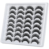 JIMIRE 16 Pairs False Eyelashes Fluffy Volume Natural Fake Lashes 3D Faux Mink Lashes Pack