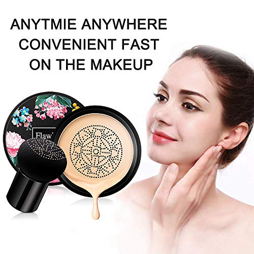 Mushroom Head Air Cushion Bb Cream,Concealer Lasting Nude Makeup Moisturizing Brightening Pigment Liquid Foundation, Base Primer (Natural)