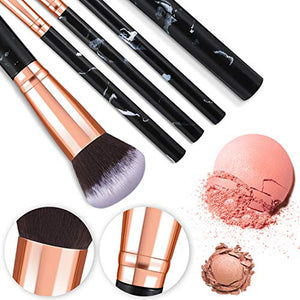 Makeup Brushes 10Pcs Marble Makeup Brush Set Foundation Powder Blush Blending Eyeshadow Brushes Sets