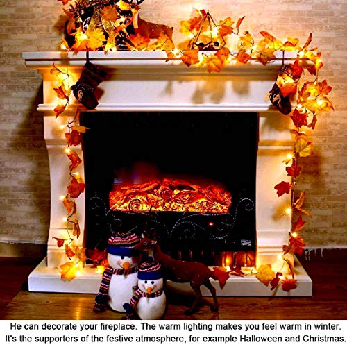 Autumn Decorations, Ainkedin Fairy Lights, 30 Maple Leaf Light, Garden Lights Outdoor Lights, Autumn Wreath, Christmas Decorations Halloween Decorations Leaves Decoration Thanksgiving Decorations