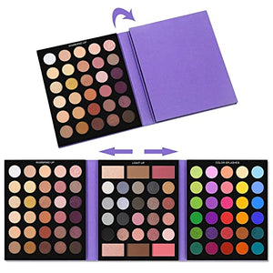 UCANBE Professional 86 Colors Eyeshadow Palette with 15pcs Makeup Brushes Set Matte Glitter Long Lasting Highly Pigmented Waterproof Contour Blush Powder Highlighter All in One