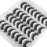 JIMIRE 16 Pairs False Eyelashes Fluffy Volume Natural Fake Lashes 3D Faux Mink Lashes Pack