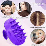 FREATECH Scalp Massager Shampoo Brush with Soft & Flexible Silicone Bristles for Hair Care and Head Relaxation, Ergonomic Scalp Scrubber/Exfoliator for Dandruff Removal and Hair Growth, Pink