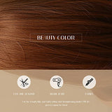 HAIRCUBE 20 Inch Nature Straight Ombre Wigs for White Women Black Root with Brown Hair Synthetic Wigs