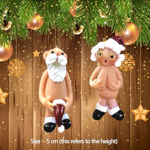 Christmas Naughty Santa Christmas Ornament Decorations 5CM Stocking Cap Santa Ornament Naked Santa Decorative Xmas Decor Ornaments Party Gifts