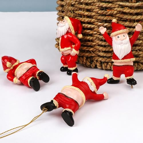 Christmas Naughty Santa Christmas Ornament Decorations 5CM Stocking Cap Santa Ornament Naked Santa Decorative Xmas Decor Ornaments Party Gifts