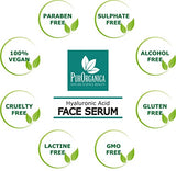 PurOrganica Hyaluronic Acid Face Serum - Huge 60 ML Bottle - The Best Anti Ageing & Anti Wrinkle Serum - This Premium Organic Serum Will Plump, Hydrate & Brighten Skin While Filling In Those Fine Lines & Wrinkles - It Works or Your Money Back Guarantee