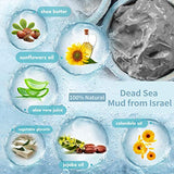 Natural Dead Sea Mud Mask - Headband & Brush included for Face and Body Cleansing Relaxing Detox Treatment Reduce Pores Purifying Face Mask for Acne Blackheads Oily Skin