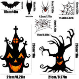 LOKIPA Halloween Window Clings Stickers, 7Sheet Halloween Bats Spiders Window Cling Sticker Decal for Halloween Window Decoration