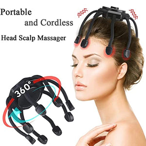 2023 New Ultra Head Scalp Massager with 8 Vibrating Contacts,3 Modes,360 Degree Head Massager,Portable Octopus Head Scratcher for Relaxation,Pressure & Stress Release