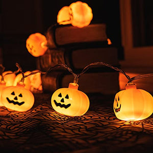 Halloween Lights String 40 LED 5.4M Pumpkin Lights with 8 Lighting Modes Indoor Outdoor Decorations