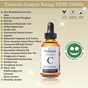 Big 2.11oz. ORGANIC Advanced Vitamin C Serum and Hyaluronic Acid for Face, Eye Contour. Serum Vitamin C with Anti-Aging and Wrinkle Ingredients, suitable for Derma Roller. Dermatologically Tested