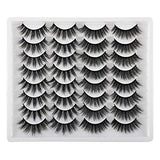 JIMIRE 16 Pairs False Eyelashes Fluffy Volume Natural Fake Lashes 3D Faux Mink Lashes Pack