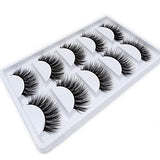 False Eyelashes, 3D Faux Mink Fake Eyelashes Handmade Dramatic Thick Crossed Cluster False Eyelashes Black Nature Fluffy Long Soft Reusable(5 Pairs)