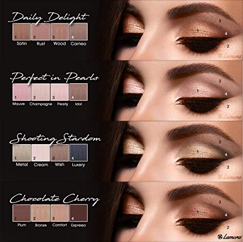 Best Pro Eyeshadow Palette Makeup - Matte + Shimmer 16 Colors - Highly Pigmented - Professional Nudes Warm Natural Bronze Neutral Smoky Cosmetic Eye Shadows - Lamora Exposed