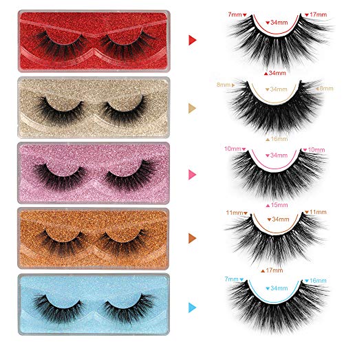 Newcally Lashes False Eyelashes Natural 3D Faux Mink Eye Lashes 10 Pairs 10 Styles Fluffy Wispy Fake Eyelashes Dramatic Handmade Reusable Lashes Pack with 10 Portable Eyelash Boxes