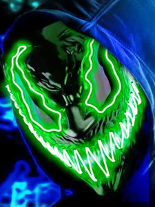 Venobat LED Halloween Mask, Scary Light Up Mask for Men Women Kids Adult with 3 Lighting Modes Glowing Neon Mask Dark and Evil Glowing Eyes Cosplay Costume Masquerade Parties Carnival