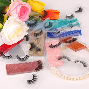 Newcally Lashes False Eyelashes Natural 3D Faux Mink Eye Lashes 10 Pairs 10 Styles Fluffy Wispy Fake Eyelashes Dramatic Handmade Reusable Lashes Pack with 10 Portable Eyelash Boxes