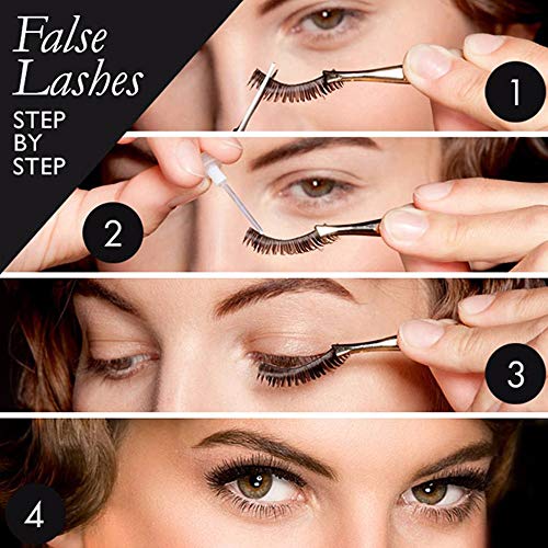 False Eyelashes, 3D Faux Mink Fake Eyelashes Handmade Dramatic Thick Crossed Cluster False Eyelashes Black Nature Fluffy Long Soft Reusable(5 Pairs)