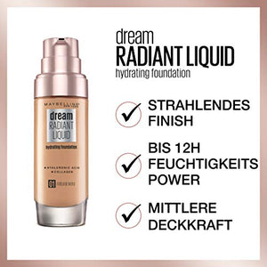 Maybelline Foundation, Dream Radiant Liquid Hydrating Foundation with Hyaluronic Acid and Collagen