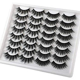 JIMIRE 16 Pairs False Eyelashes Fluffy Volume Natural Fake Lashes 3D Faux Mink Lashes Pack