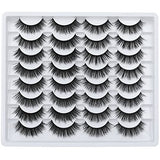 JIMIRE 16 Pairs False Eyelashes Fluffy Volume Natural Fake Lashes 3D Faux Mink Lashes Pack